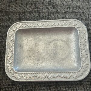 Wilton company 8x6” stamped pewter tray